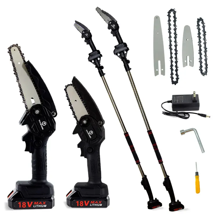 Custom F Electric High Branch Saw Household Rechargeable High-altitude Pruning Garden Fruit Tree Branches Chainsaw With Extensio