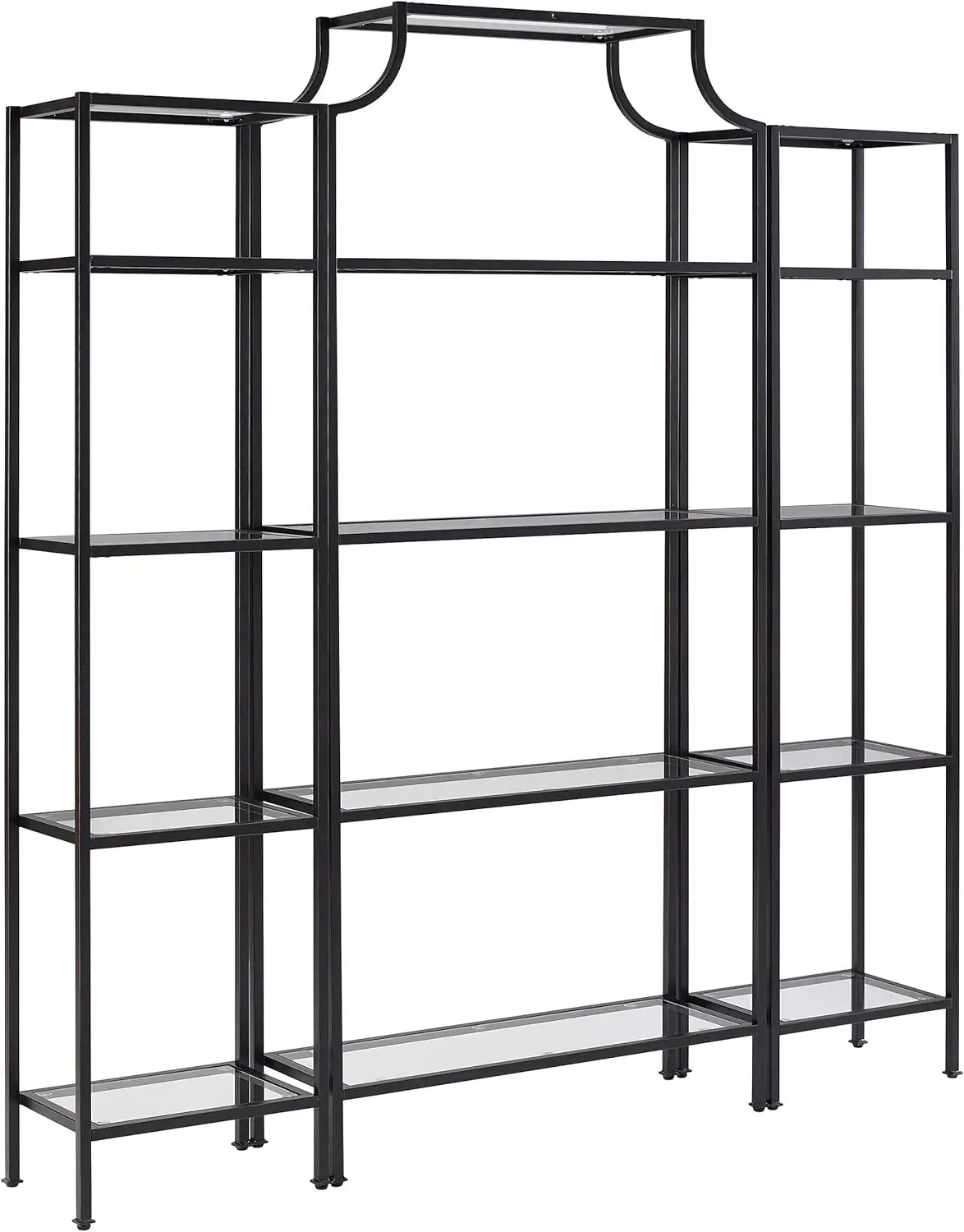 bookcase set with glass bookcase, bookcase storage, oil rubbed bronzeArt Deco inspired design provides upscale display