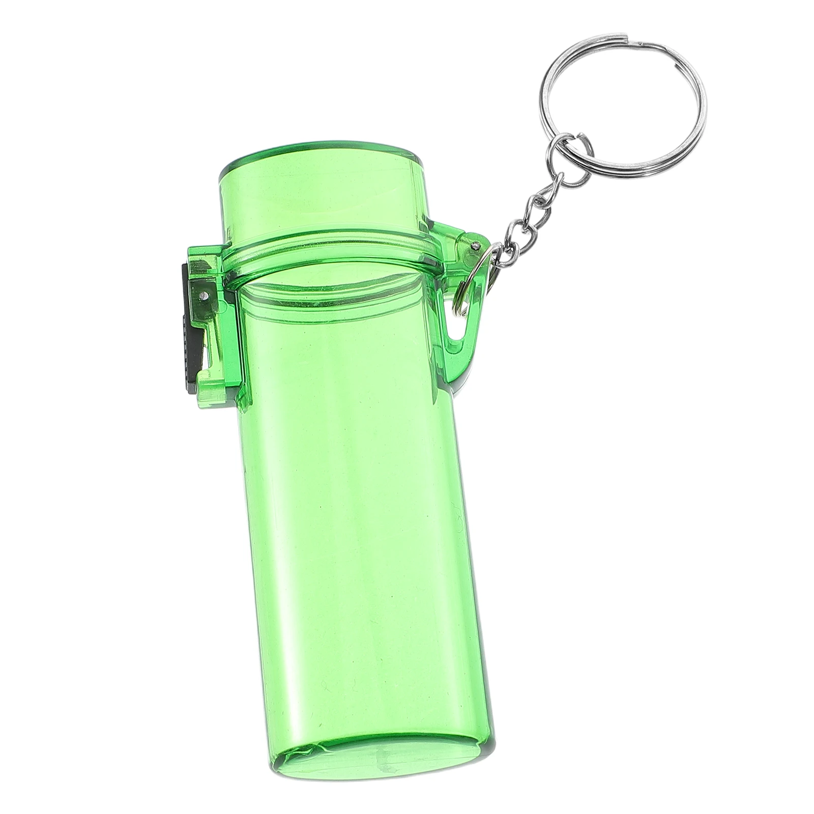 

Lighter Case Keychain Red Stainless Steel Protective Cover For Outdoor Survival Storage Holder Flame