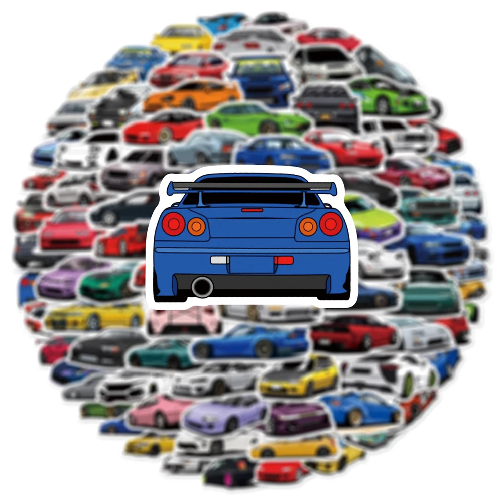 

10/30/50/100PCS Racing Car Cartoon Stickers for Skateboard Bike Motorcycle Waterproof Cool Vinyl Decals Kids Toys Gifts