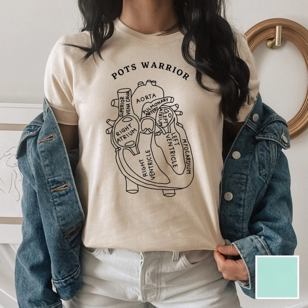 

Cotton T Shirt Summer Fashion POTS Warrior Tee Postural Orthostatic Tachycardia Syndrome Awareness Invisible Short Sleeve Tops