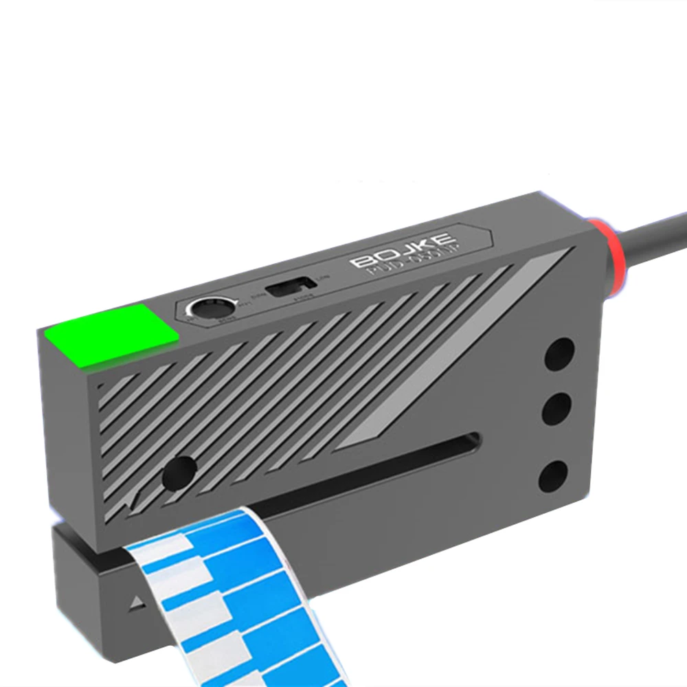 เซ็นเซอร์สวิตช์โฟโตอิเล็กทริกแบบติดฉลาก NPN PNP PUD-050NP NO NC แถบติดฉลากแบบมีกาวในตัว เครื่องนับจำนวน ตรวจจับ ระบุตำแหน่ง ตัวม้วนเก็บสาย