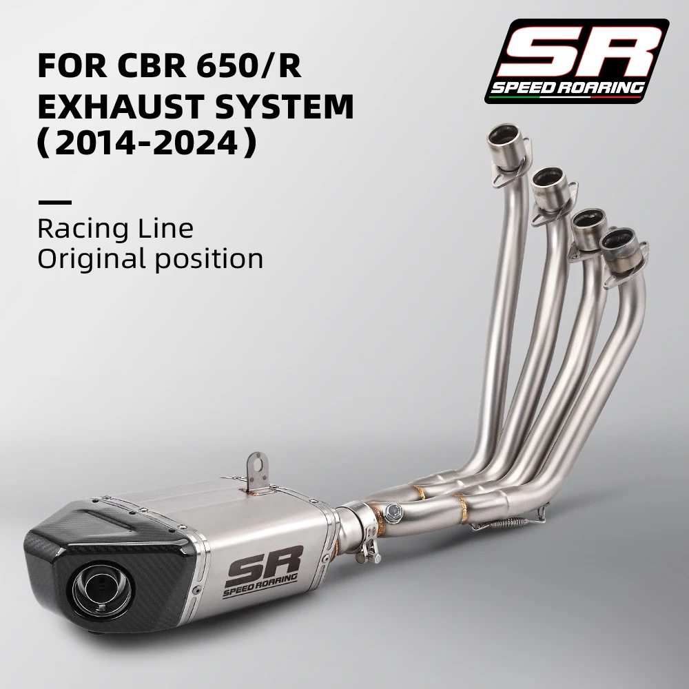 For CBR650R CB650F CB650R CBR650F 2014-2024 Full Racing Line Exhaust System Modify Front Link Pipe