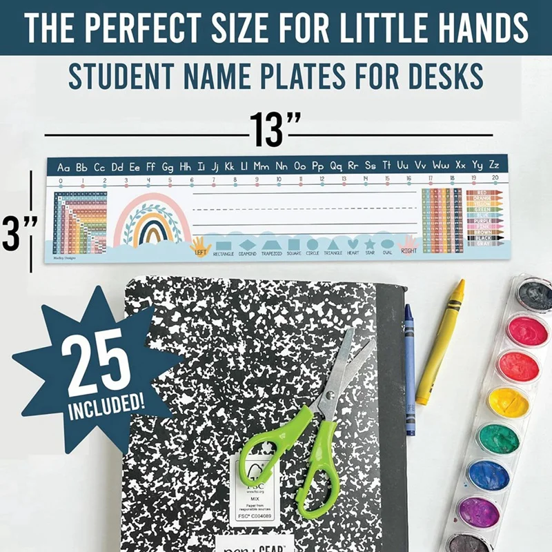 25 targhette per insegnanti Boho per scrivania in aula - targhette per nome da scrivania per aula, asilo, targhette per scrivania per studenti