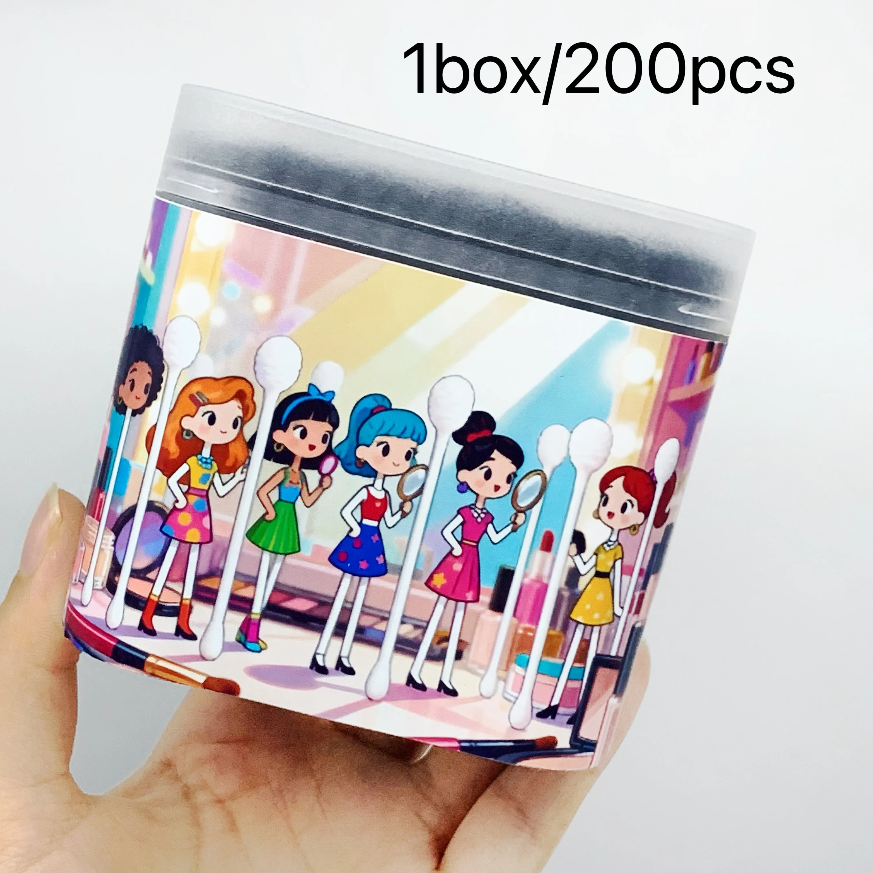 400 قطعة فتاة حالمة موضوع برأسين الأسود الحلزون ملعقة أعواد قطنية الإبداعية المرأة السوداء أعواد قطنية عصا