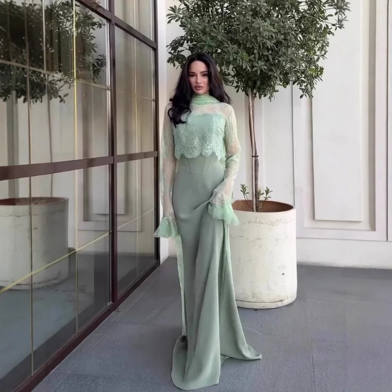 

2025New Autumn Style Slim Fit Elegant Long Sleeve Waist Cinched Long Dress for Women