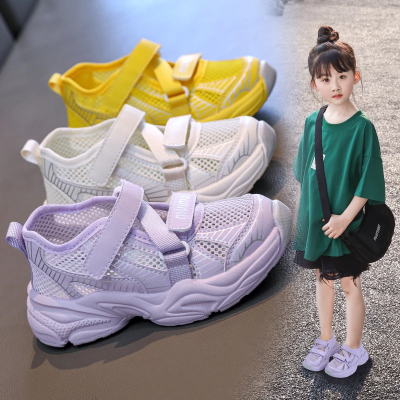 

2025 Fashion Children's Sandals for Girls and Boys Soft Soles Anti slip Mesh Breathable Kids Sports Running Shoes