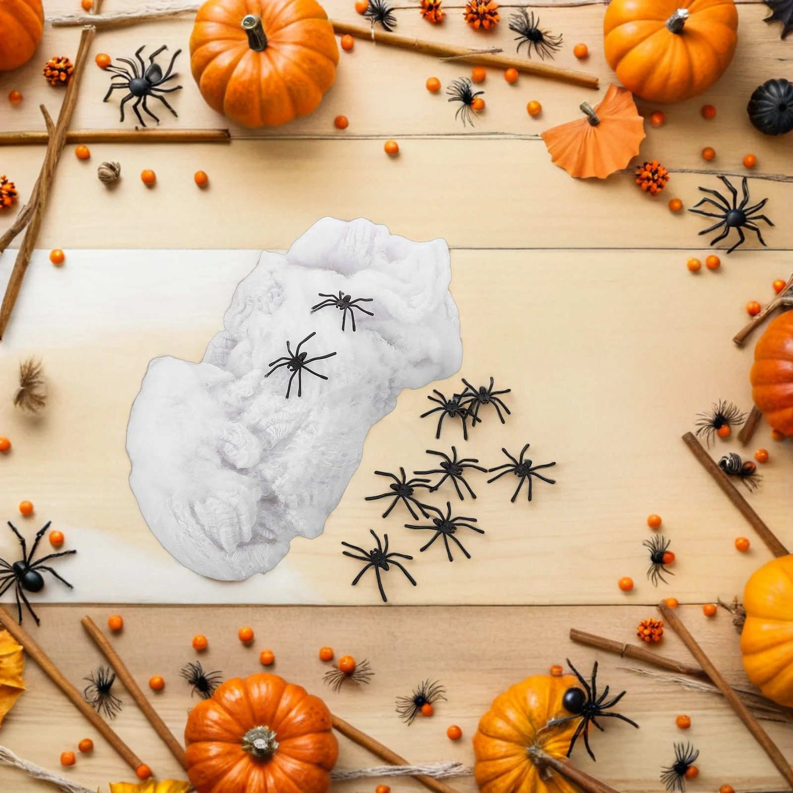 

1 set Halloween Spider Webs Realistic Fake Cobweb Decorations with Spiders for Party Supplies Creepy Horror Prank