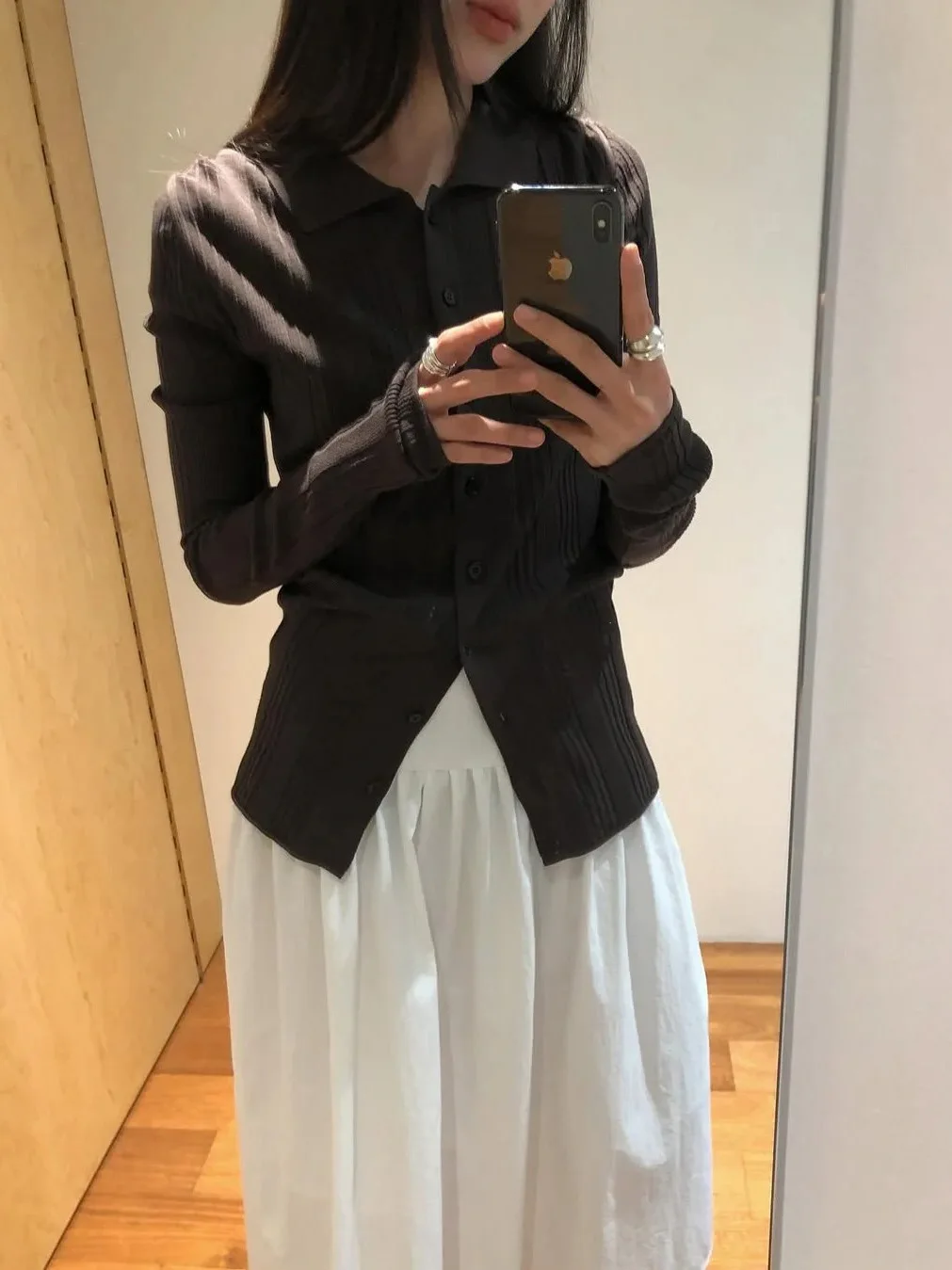   Sle عارضة فضفاضة خفيفة الوزن مطوي f تنورة عالية الخصر ألف خط ميدي تنورة Ele الصيف Faion المرأة الدكتور