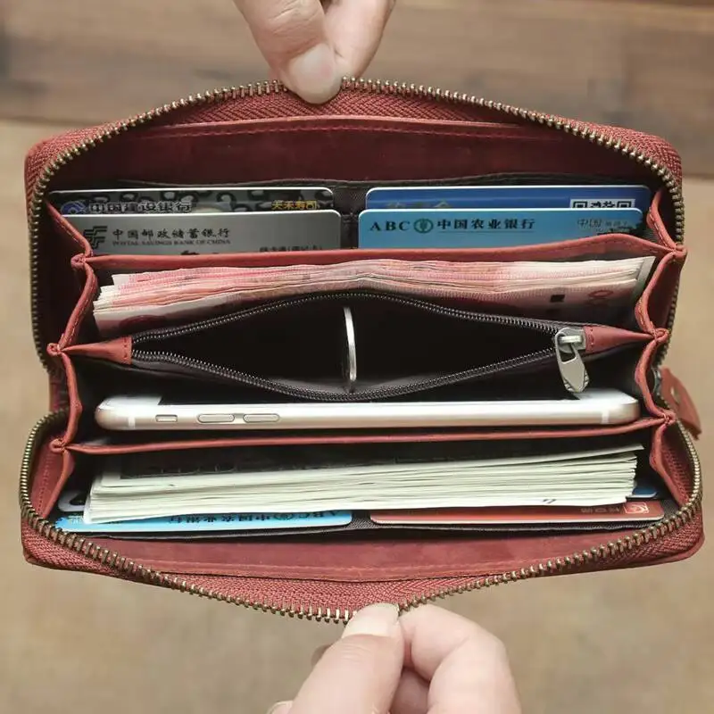 Unisex Dragon Embossed Card Wallet Oriental Style Leather Card Holder Handmade Retro Exquisite Craft MOTAORA