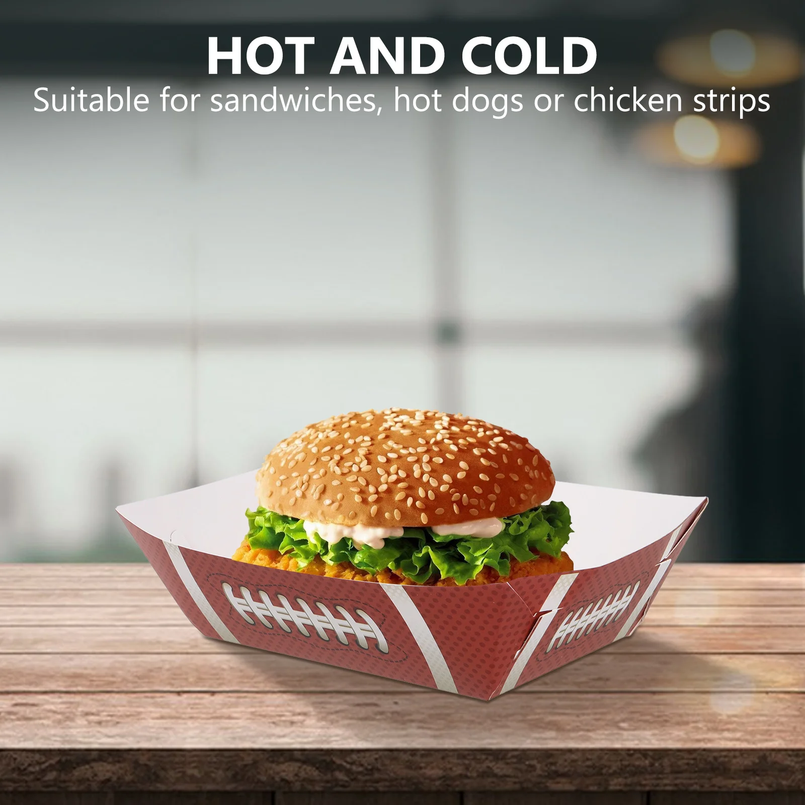 20 pz Scatole Per Hot Dog Calcio Servire Barche Vassoi Per Alimenti Usa E Getta Per Snack Per Feste Panini Patatine Fritte Pollo Teneri Insalata Fredda