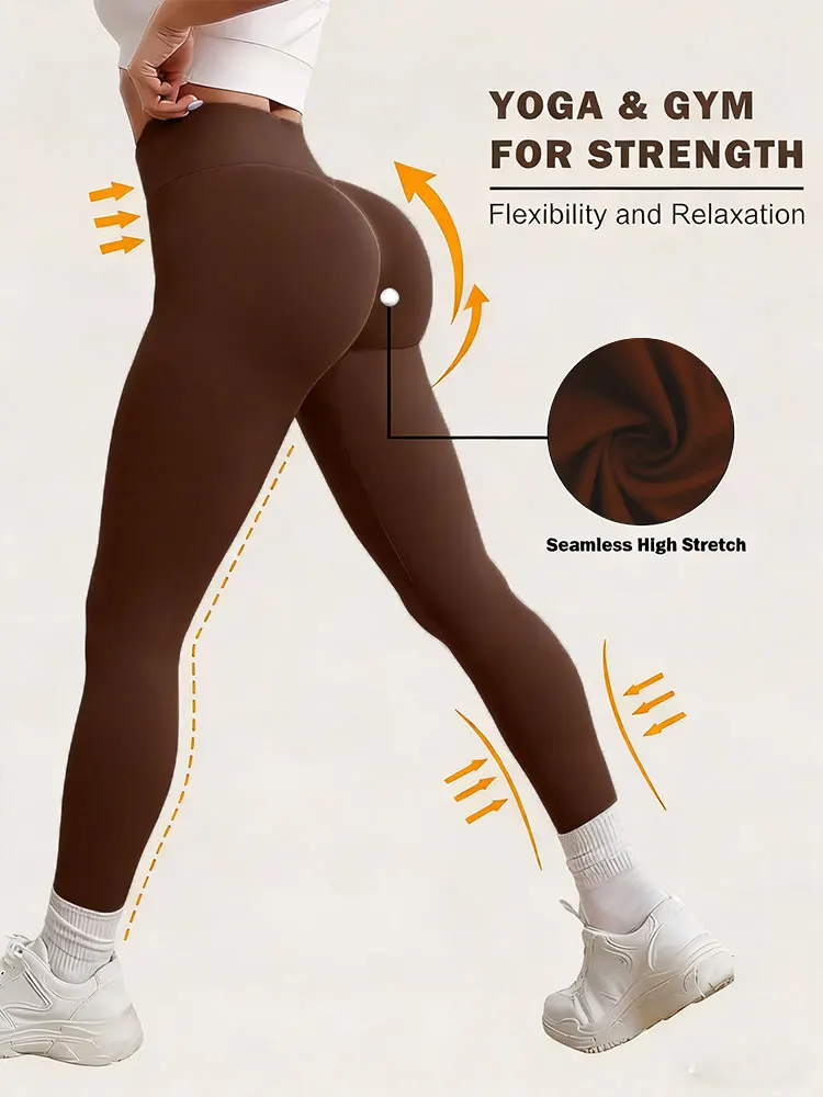 Womens Buttery Soft Leggings High Waisted Tummy Control Non See Through Leggings High Elastic Sweatpants For Yoga Cycling Sports