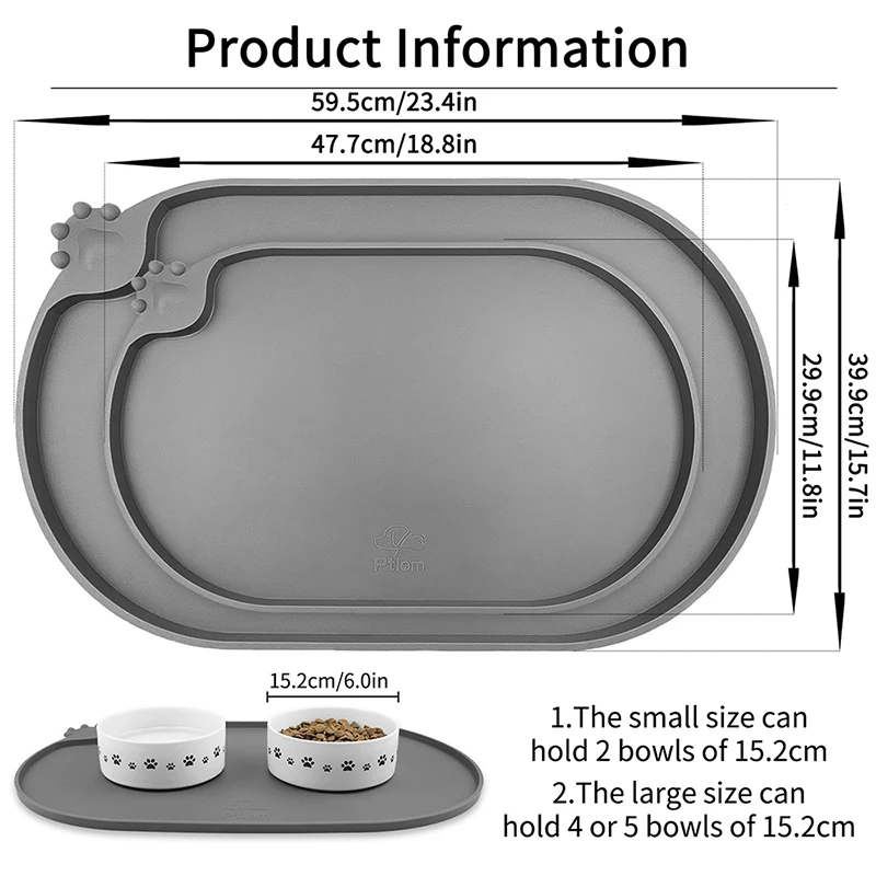 Pet Placemat Dog Food Mat Cat Bowl Pad Puppy Waterproof Feeding Mat Prevent Food Water Overflow Silicone Pet Supplies