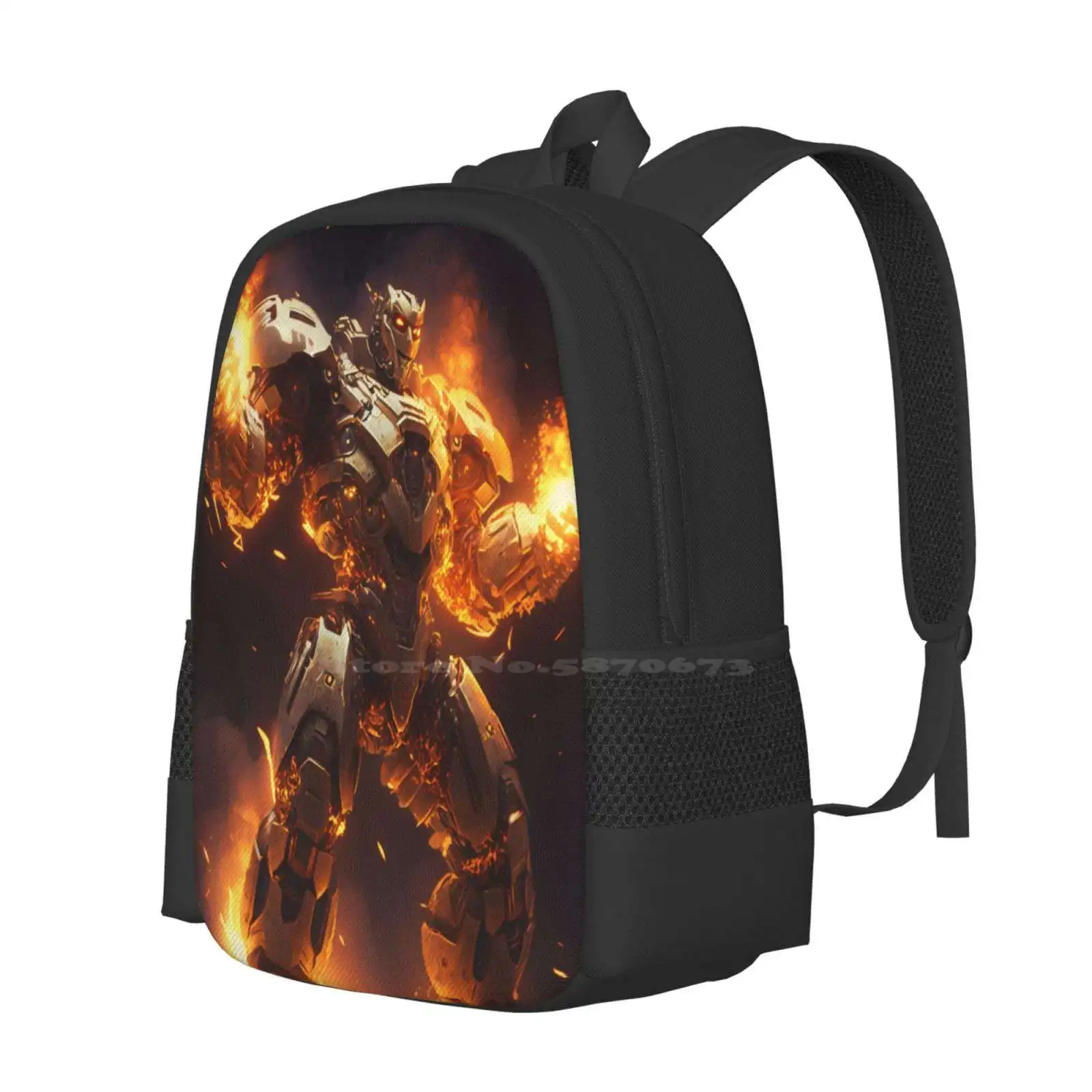 Ares The Mech Titan Hot Sale Schoolbag Backpack Fashion Bags Battlemech Titanium Blazing Flaming Fists Impressive Mechanically