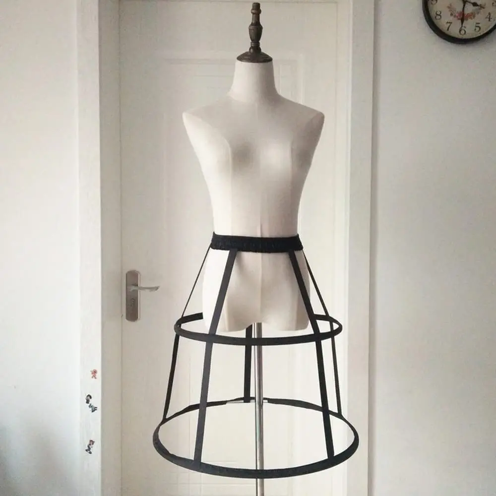 2 Hoop Cage Crinoline Underskirt gonna Pannier sottoveste per abito da ballo di fine anno