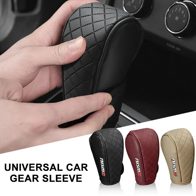 Universal Non-Slip Car Shift Handle Cover Breathable Wear-resistant Shift Knob Cover For Nissan Nismo X-trail Almera Qashqai