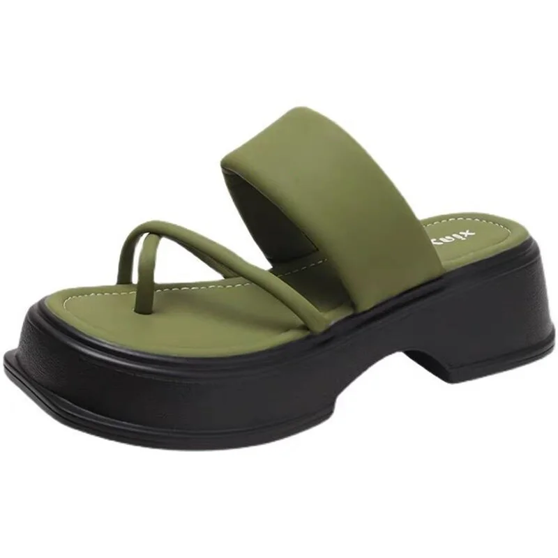 Sandal mode musim panas sepatu wanita Slip On desain sepatu wanita Perancis Sandalias De Mujer sepatu seksi kasual sandal Pump Slip On Femme