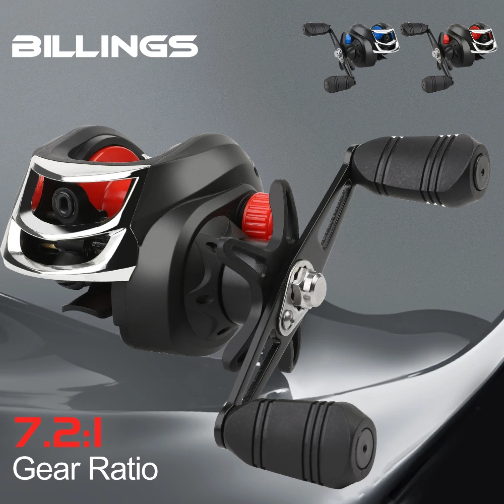 BILLINGS AK Series Baitcasting Reel,7.2:1 Gear Ratio,Ultra Smooth BB,17.63LBs Max Drag,Baitcaster Reel For Freshwater,Only 7.4Oz