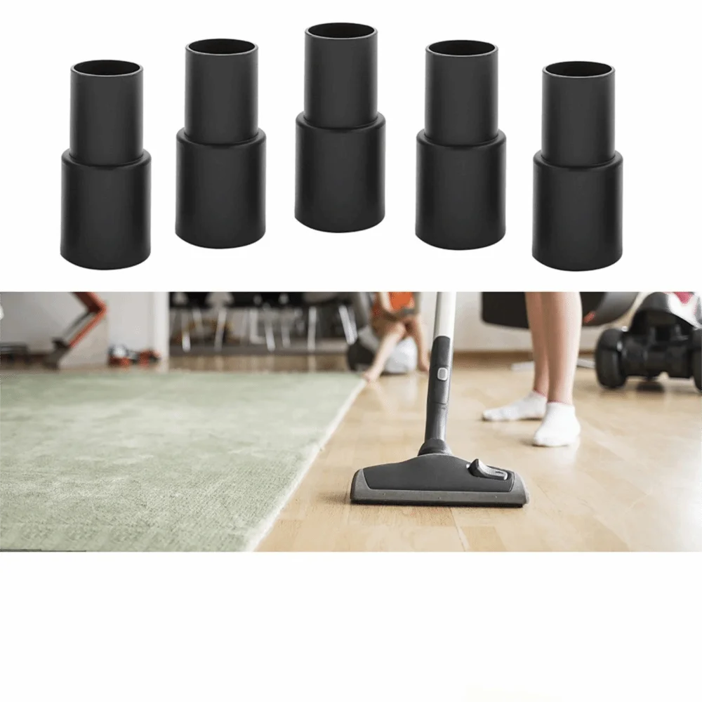 5PCS Dual Diameter Vacuum Hose Adapter Hose Connection Plastic Hose Adapter Converter Converter Parts Black Vacuum Cleaner Parts