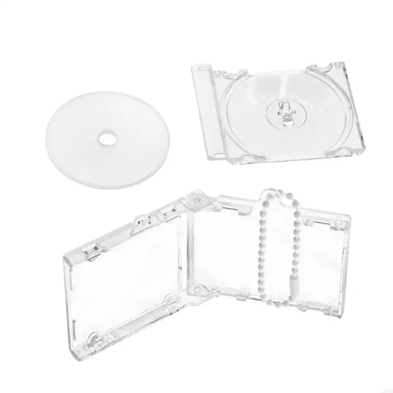  Acrylic Disc Album Pendant Keychain Blank Disc Box Keychain Suitable For Keychain Backpack Pendant Chain Clip Keychain