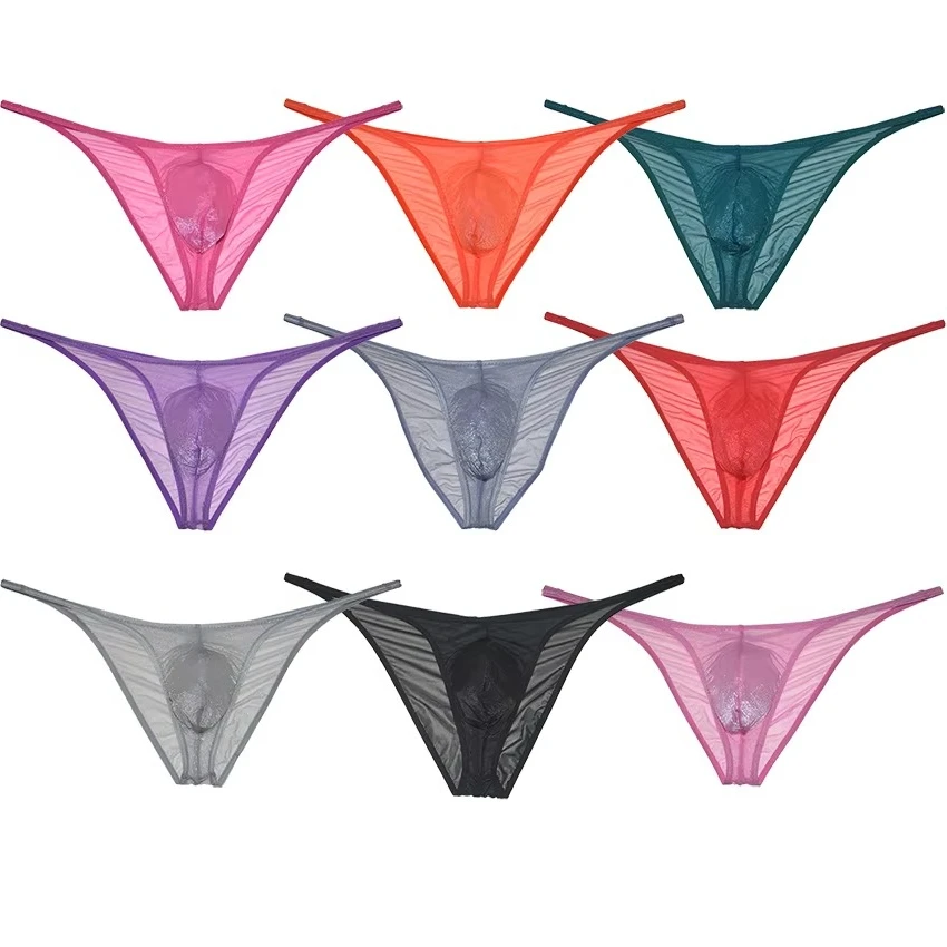 

Sexy Men's Glass Yarn Bikini Briefs Jockstrap Underwear Hot Slip Homme Erotique Sissy Panties Comfortable Fit Seductive Texture