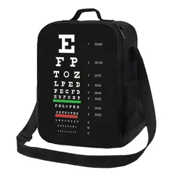 Snellen Eye Chart Insulated Lunch Bag for Women Optometrist Optician Cooler Thermal Lunch Box Office Picnic Travel