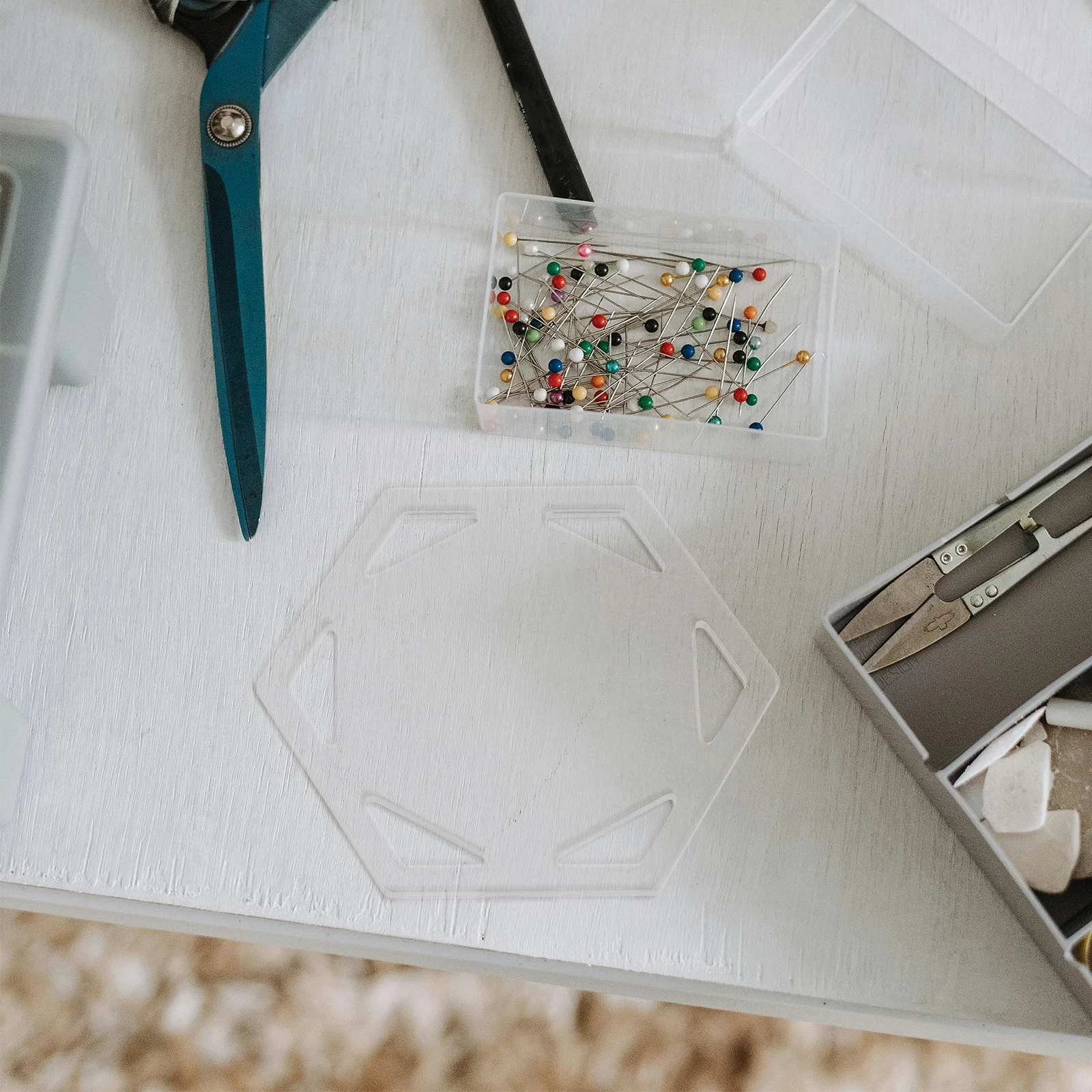 

5Pcs Reusable Hexagon Quilting Templates Acrylic Transparent for DIY Sewing Patchwork Projects and Crafting Quilt Templates