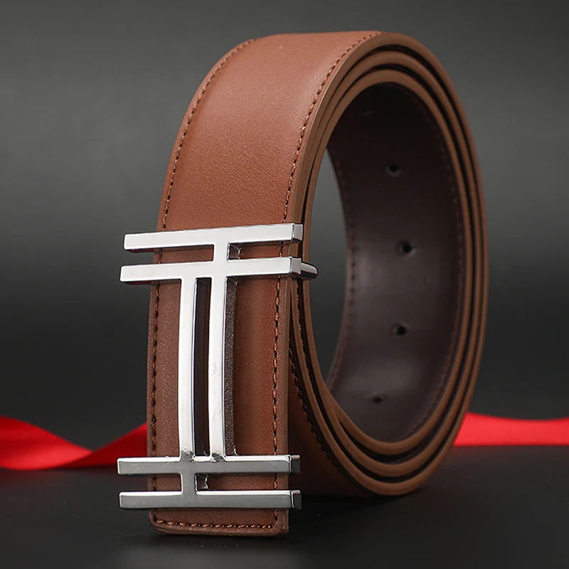 High-Quality Wide Designer Leather Belt for Men