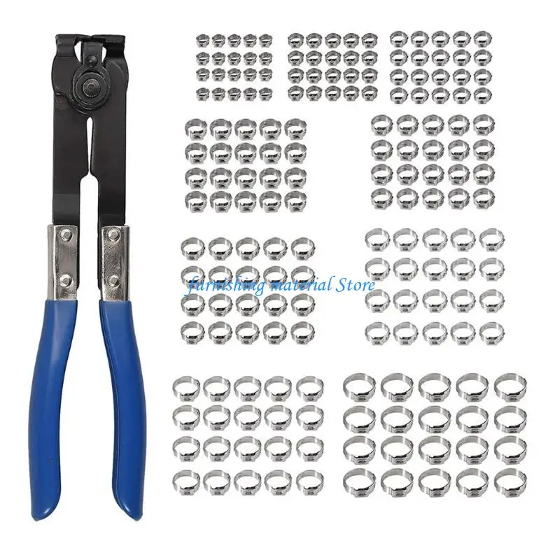 مجموعة مشابك خرطوم أذن واحدة من الفولاذ المقاوم للصدأ Y5GD مع كماشة ونطاقات واسعة قابلة للتعديل مناسبة للاستخدام الصناعي للسباكة #5