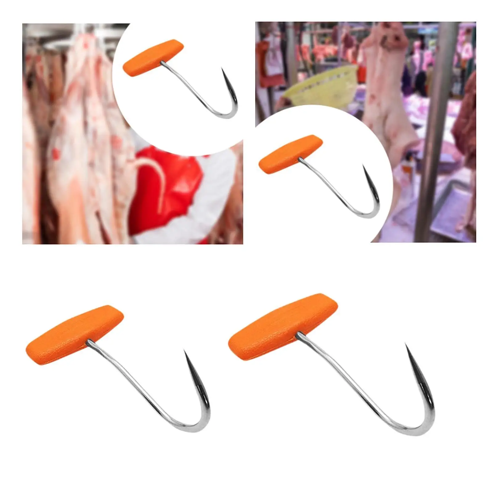 

Meat Hook Stainless Steel Hanging Drying Rack Non-Slip Steak Cooking Hooks Kitchen Hanging Hook