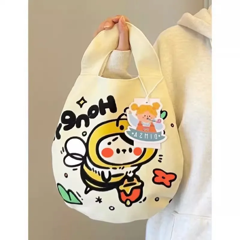 Custom  Jupiter Cute Girl Snack Pack Large Capacity Student Canvas Bag Korean Ins Style Bee Baby Mom Handbag