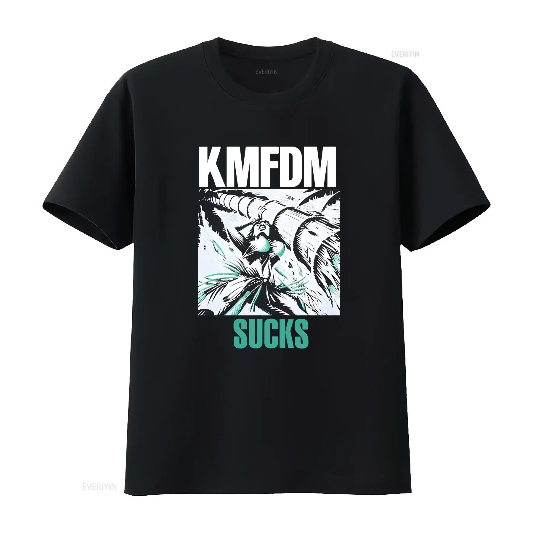 1993 KMFDM Sucks T Shirt BLACK tee gift for men women pupolar vintage Washed Soft Unisex Casual Breathable Versatile