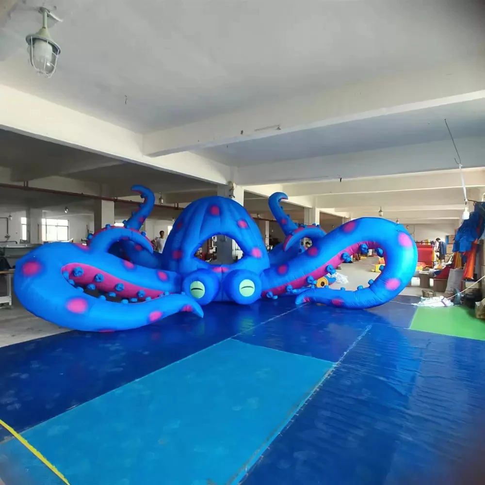 Inflatable Octopus Customized Ocean Event Outdoor 8m Giant Octopus DJ Booth Dome For Stage Decoration