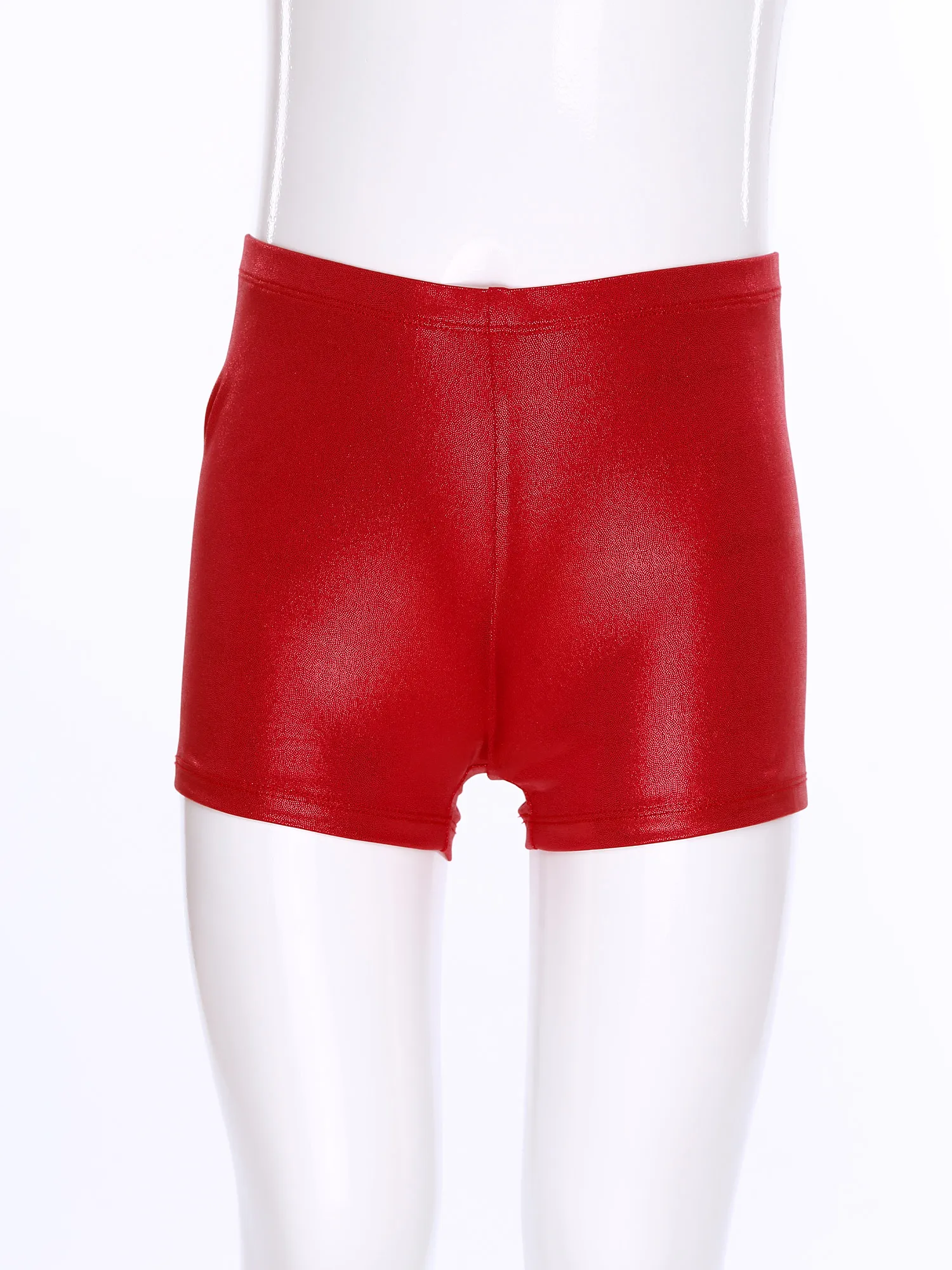 Meisjes metallic glanzende balletdans gymnastiek shorts elastische tailleband bodems tiener kunstschaatsen yoga sport workout danskleding
