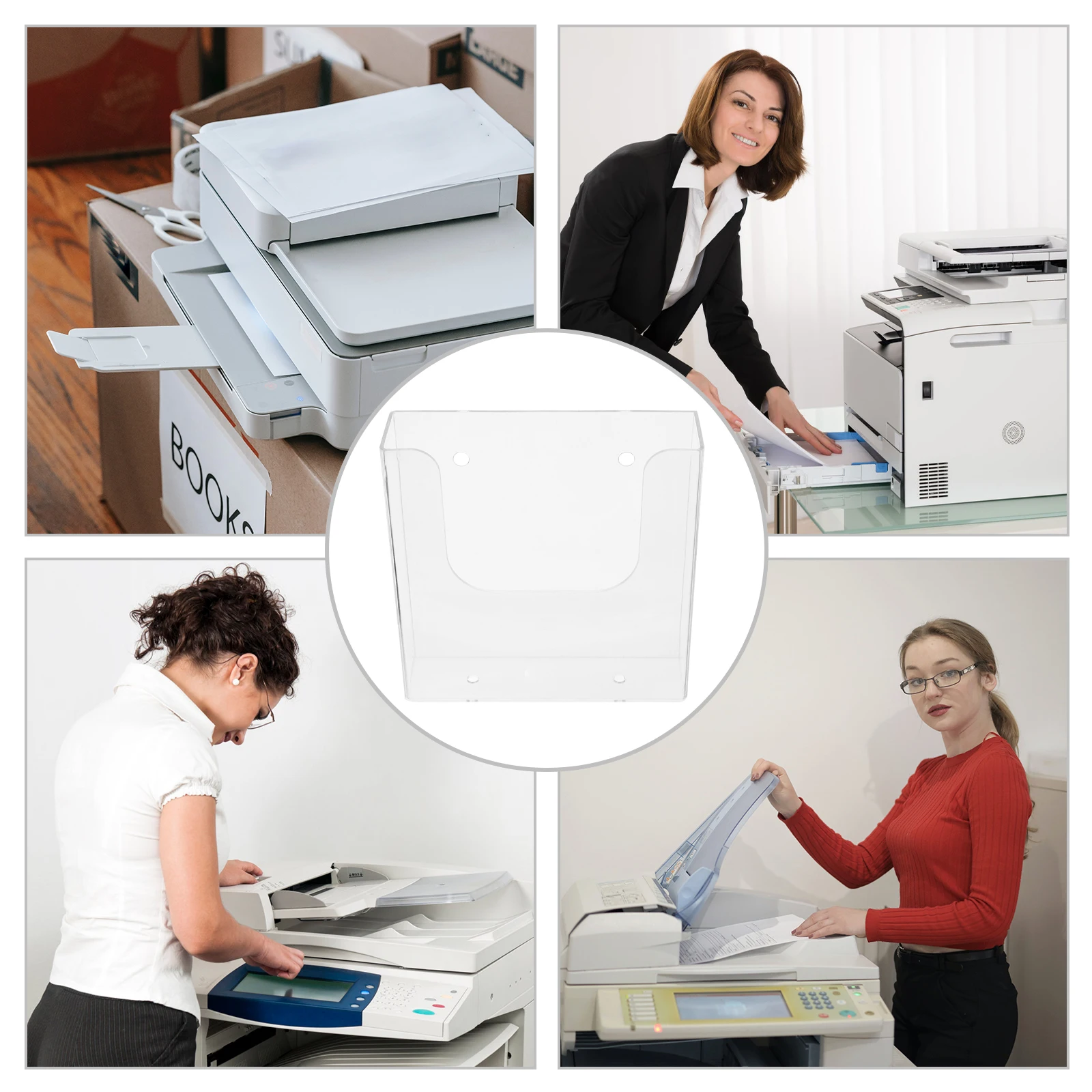 

Wall Mounted File Rack Clear Plastic Document Holder Office Desk Organizer Portable Hanging Files Folders