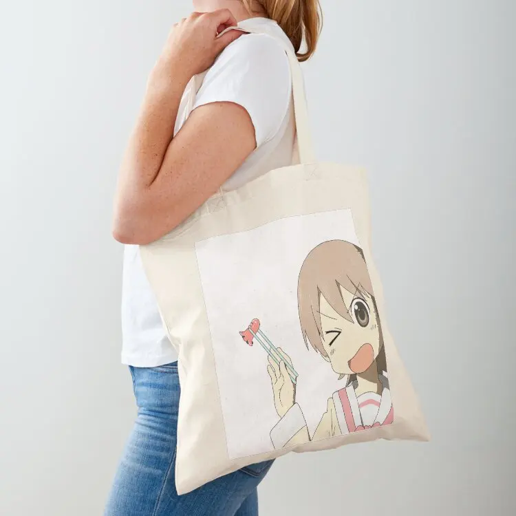 

Nichijou: Yuuko caught the sausage Tote Bag Women's bags shopper bag woman Shopper handbag shopping cart bags