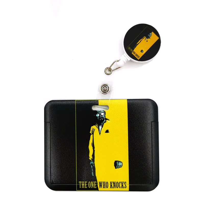 Breaking Bad Cartoon Retractable Badge Reel Lanyards Nurse ID Business Credit Card Work Cards Badge Holder Office Card Cover