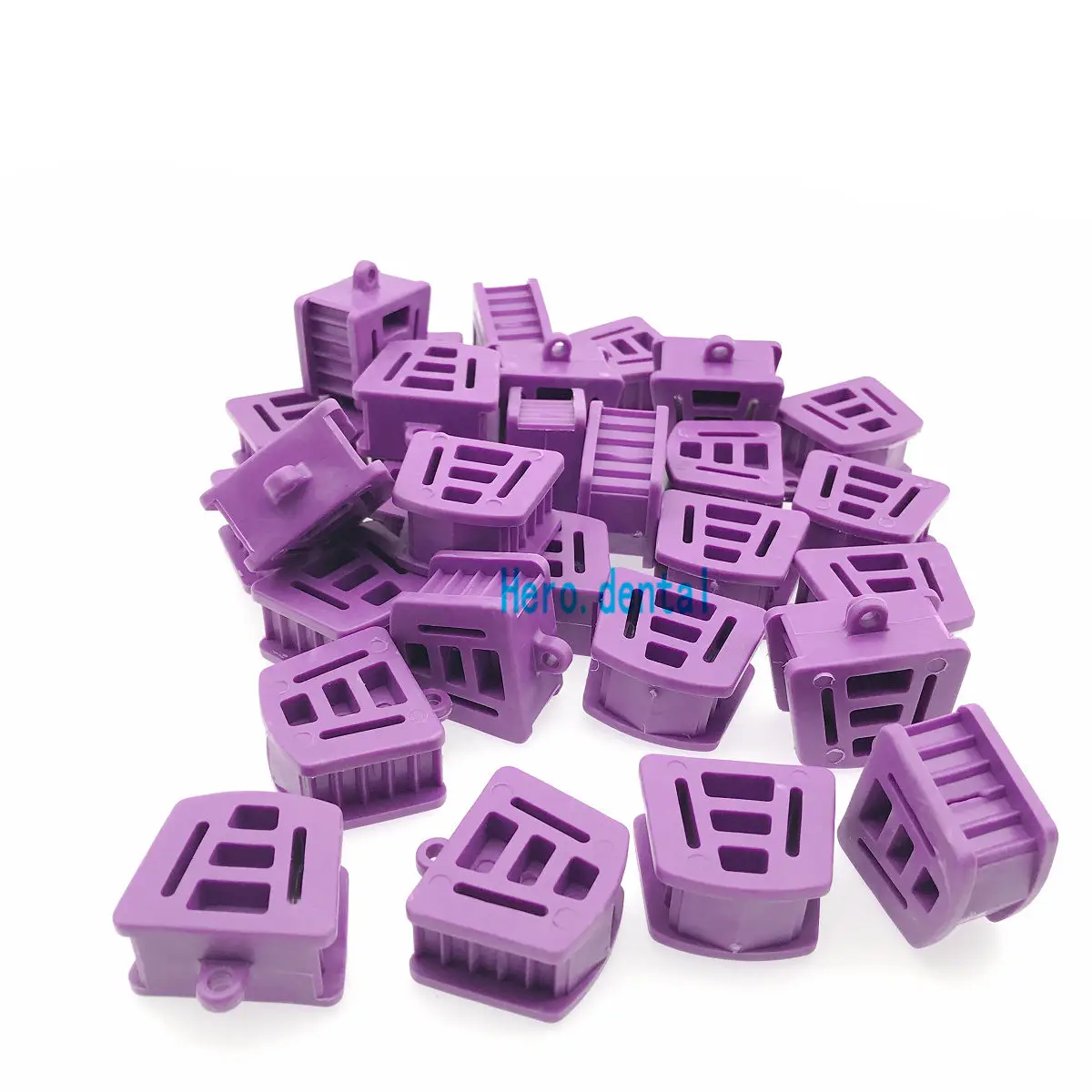 50 Pcs Dental Mouth Props Bite Blocks Tongue Piercing Silicone Purple Large Size