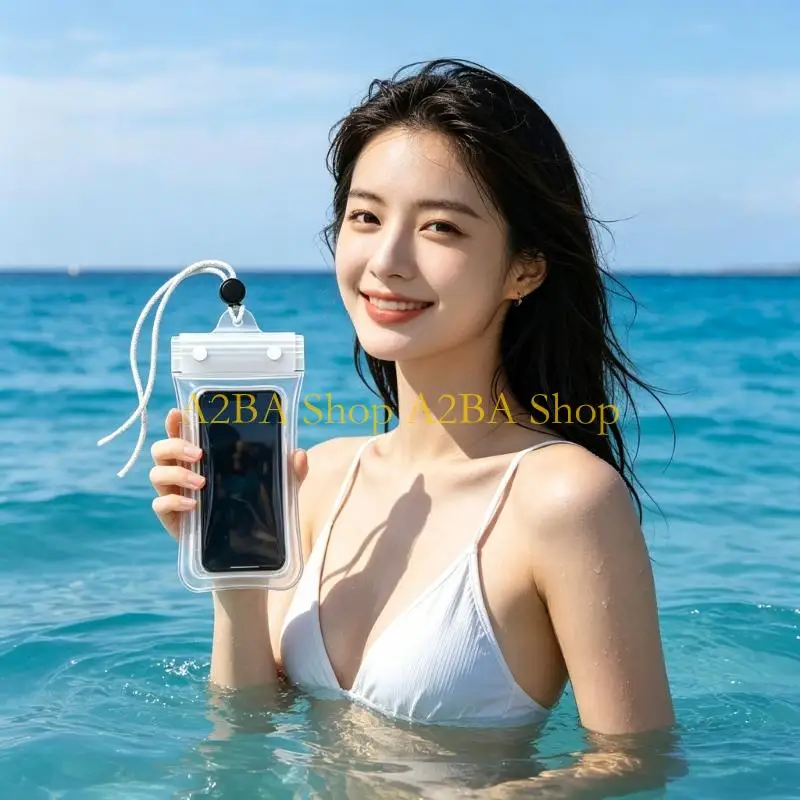 A2BA Clear Waterproof Smartphone Bag With Drop Proof Bumpers And Touch Screens Compatibility FPhone Protectors or Outdoor Sports