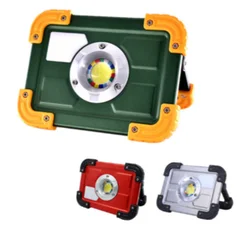 Portable COB Spotlight USB Rechargeable 18650 Battery Waterproof LED Flashlight 4 Modes Hunting Camping Work Light