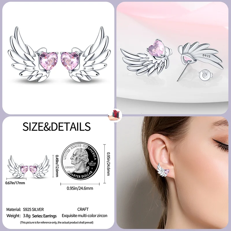 Pendientes de plata de ley 100% para mujer, aretes con forma de estrella, abeja y corazón, joyería exquisita para compromiso, fiesta de boda, regalo, 925