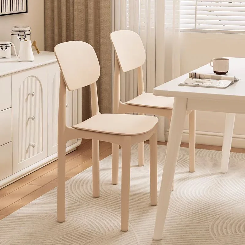 Nordic dining chair household thickened plastic back modern simple restaurant dining chair commercial stackable stool