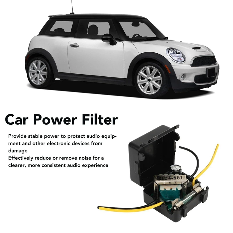 Car Power Filter 12V Stereo Power Supply Filter Audio Noise Reducer, For Equalizers Amplifiers, Easy To Use Durable