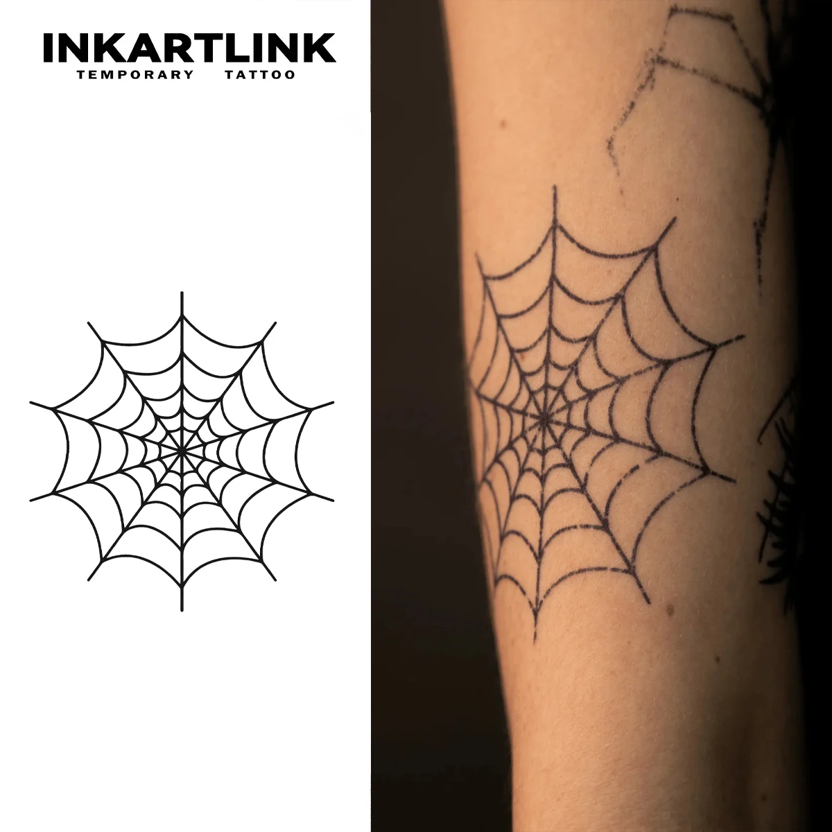 

Spider Web Temporary Tattoo,Lasts To 15 Days New Technology Magic Waterproof Semi Permanent Sticker.
