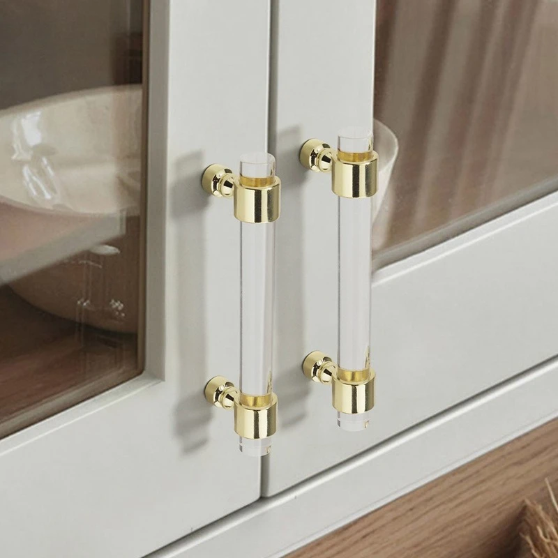 Minimalistischer T-Griff für Badezimmer, Küchenschrank-Türgriff, Möbelgriff, moderne transparente Acryl-Schubladenknöpfe – Detail 1