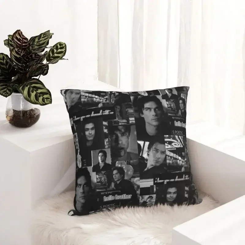 Damon Salvatore The Vampire Diaries Pillow Case55x55cm Decor Home Horror TV Show Modern Cushion Cover Car Pillowcase 45x45cm