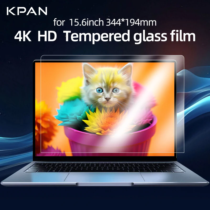 Protetor de Tela de Vidro Temperado, Filme HD, 15,6 Polegadas, 344x194mm, Adequado para Lenovo, Dell, HP, Asus Notebook, 2Pcs