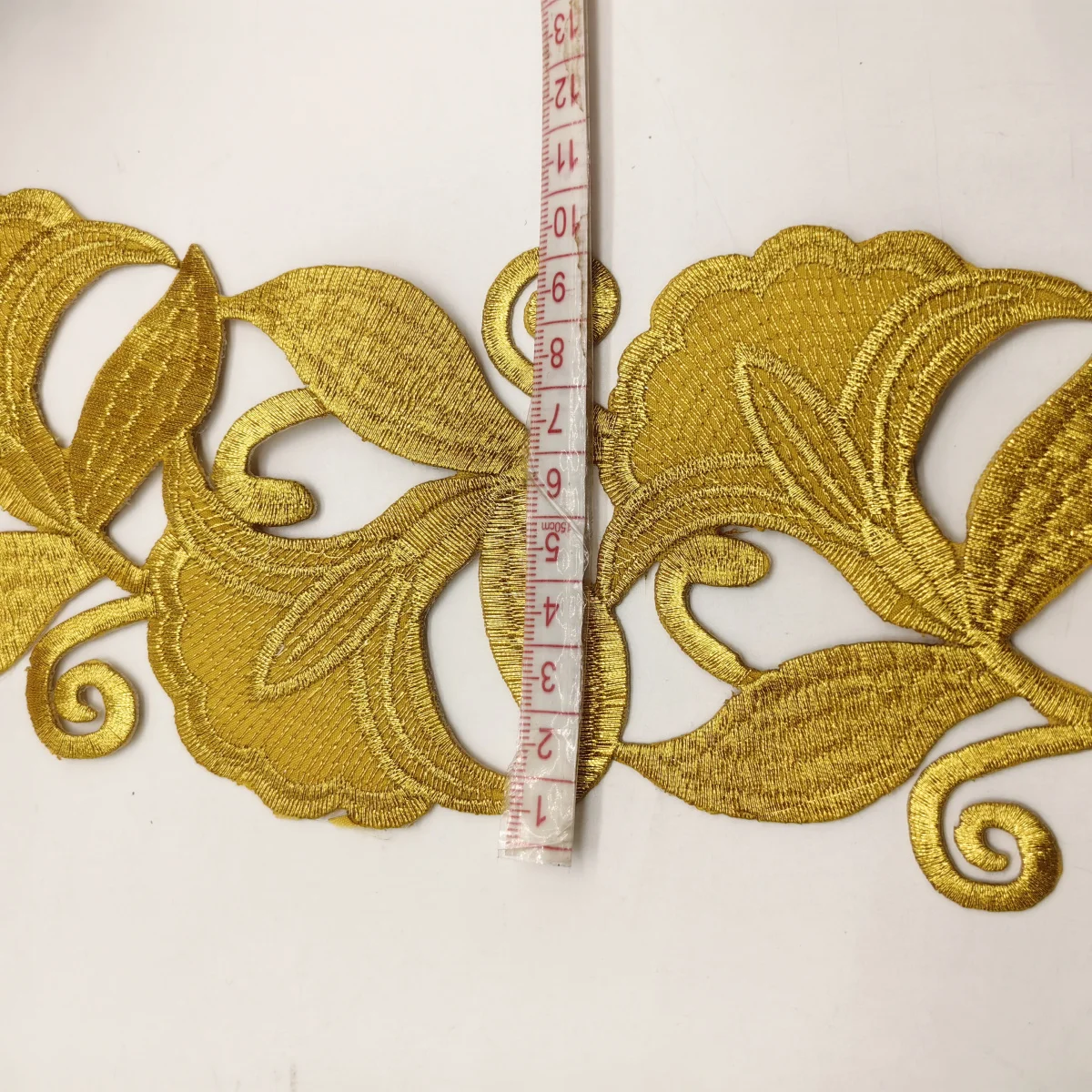 1 Yard Gold Embroidered Lace Iron On For Cosplay Costumes Braided Vintage Applique Gold Metallic Lace 9CM