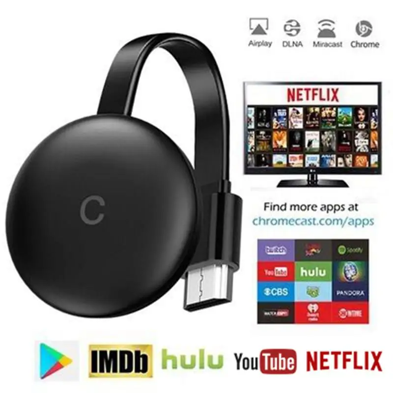 Nuevo Dongle G12TV Stick inalámbrico compatible con HDMI, WiFi, 1080P, para Google Chromecast 3 2, receptor para Miracast Airplay