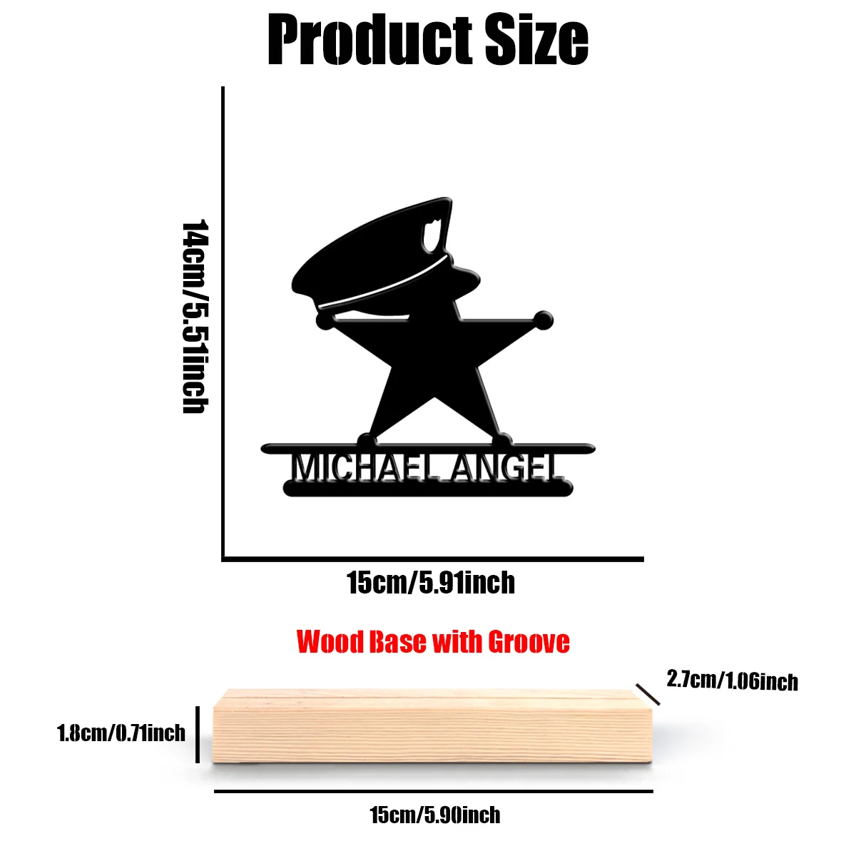 1 قطعة تماثيل معدنية مخصصة للشرطة مناسبة كهدية لمحترفي الشرطة مع سطح مكتب ذو موضوع ذكر